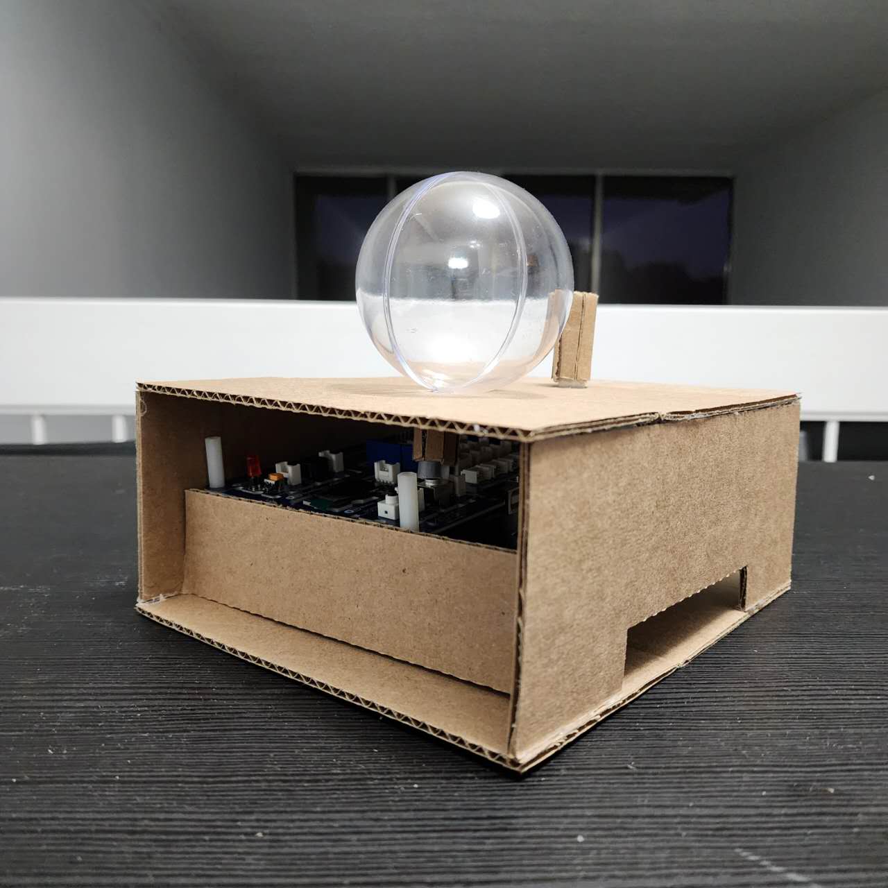 The final physical model, now with the light bulb removed to prevent user confusion.